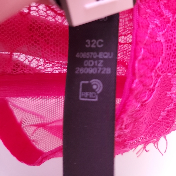 Victoria Secret Unlined Demi Bra 32C Pink w/lace - Picture 8 of 11